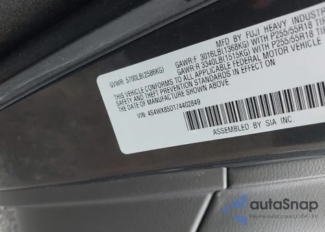 2007 Subaru B9 Tribeca Limited 7-Passenger from USA, damaged, VIN 4S4WX85D174402849